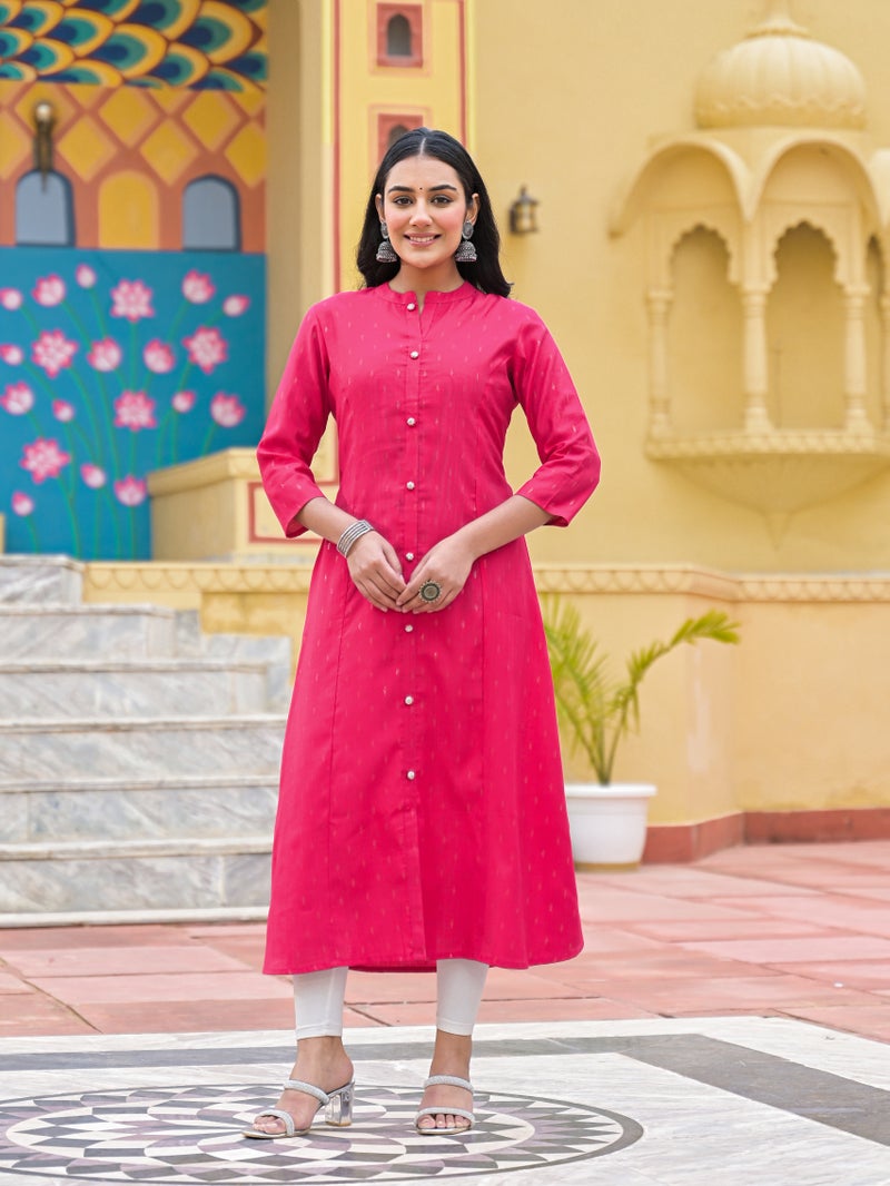 Shifory Pink A-Line Silk Kurti for Women - Image 3